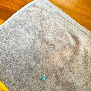 Iridescent kitten necklace - silver